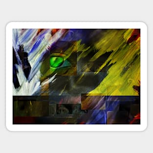 Green Eye Abstract Sticker